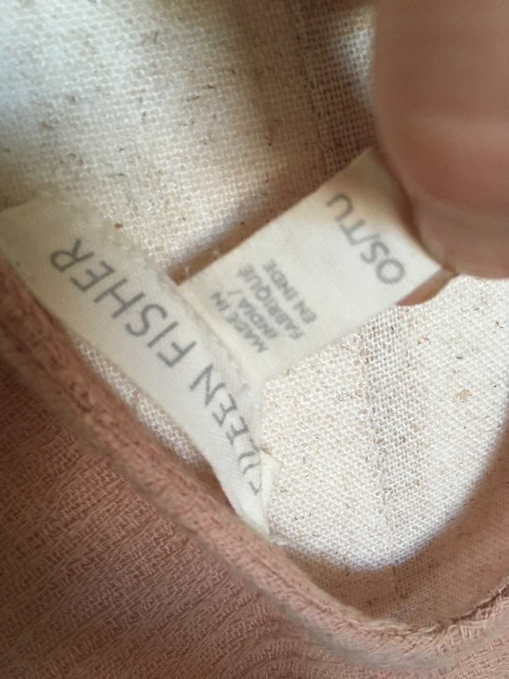 $178 Eileen Fisher Organic Cotton Salmon Pink Plunging Neckline Caftan Dress - Picture 10 of 10